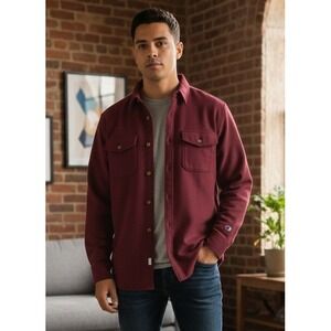 Cutter & Buck Button Down Long Sleeve Shirt Men's Size XL Red Plaid Lined Preppy